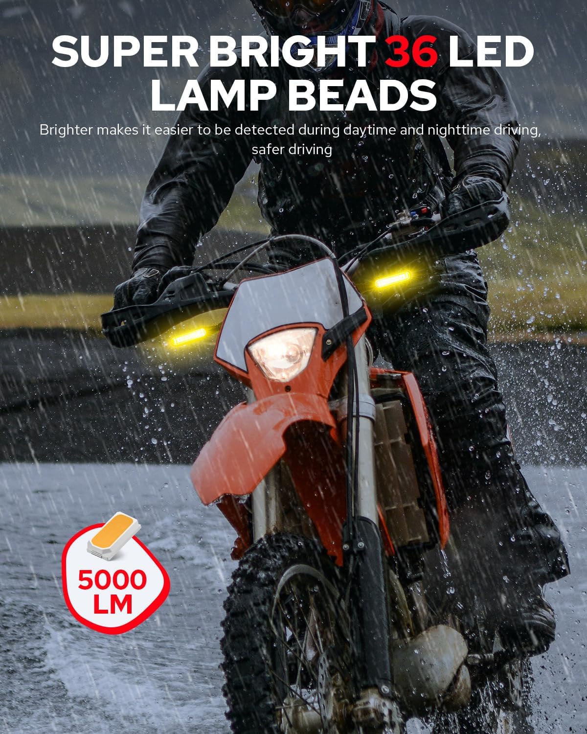 Benlari 4PCS Flowing LED Motorcycle Turn Signals 12V Super Bright Universal Sequential Front Rear Turn Signal Lights Waterproof IP67 Compatible with Harley Honda Yamaha Triumph (2 PACK)
