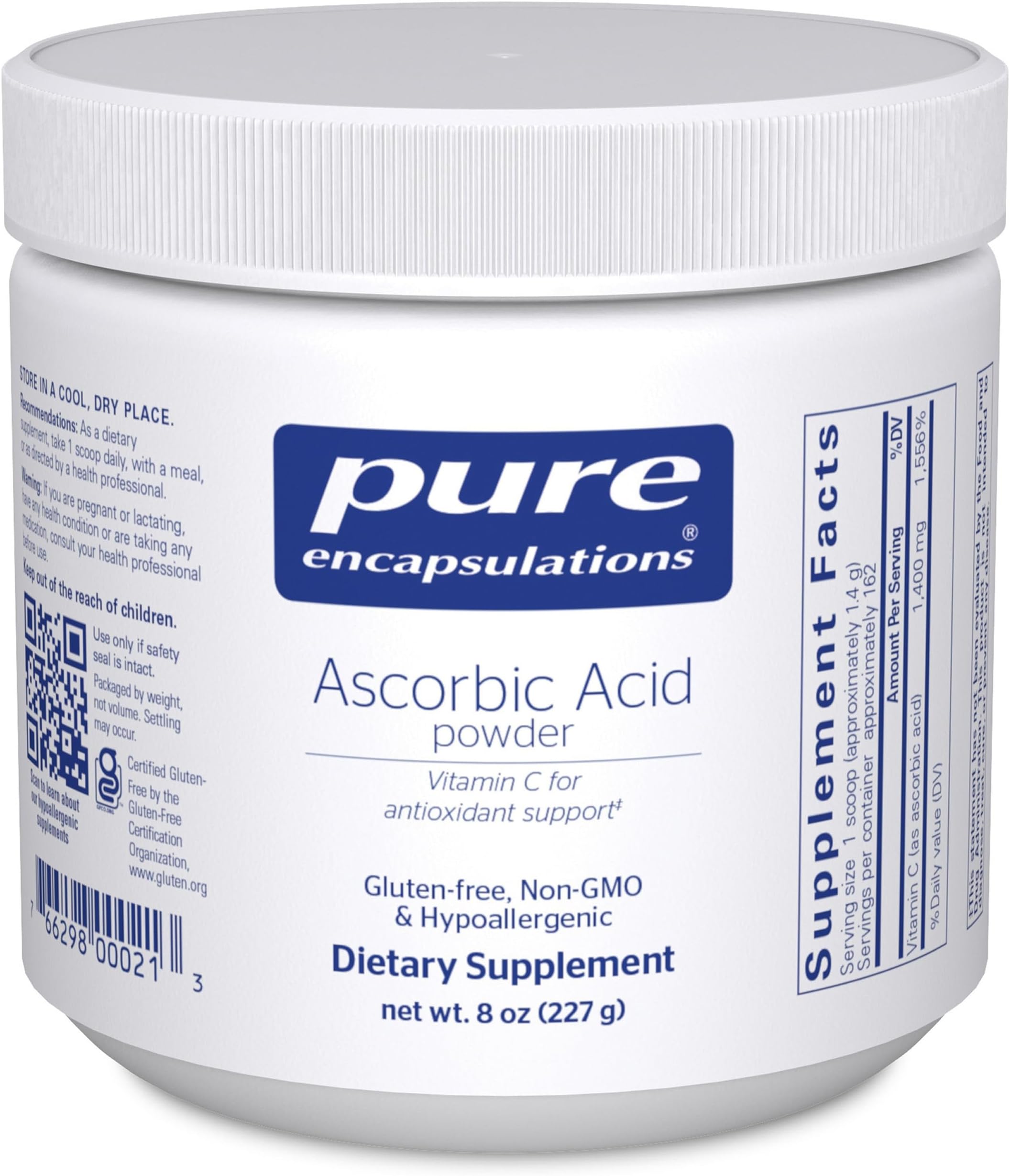Ascorbic Acid Powder | Hypoallergenic Vitamin C Supplement for Antioxidant Support* | 8 Ounces