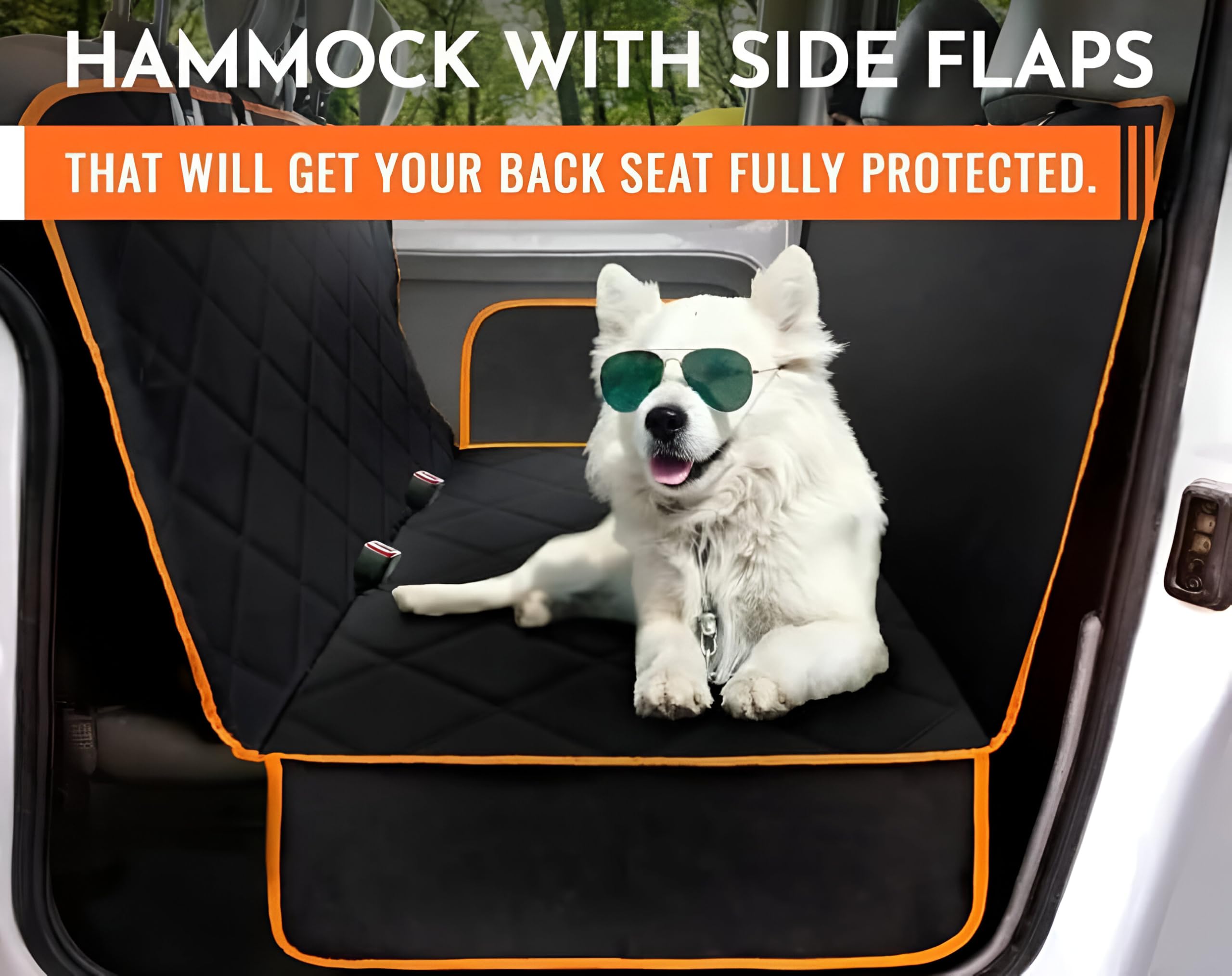 Elitepet Waterproof & Scratch-Proof Dog Car Seat Protector – Non-Slip Hammock for Cars, Trucks & SUVs, Durable Pet Seat Cover, Protects from Hair & Dirt, Universal Fit