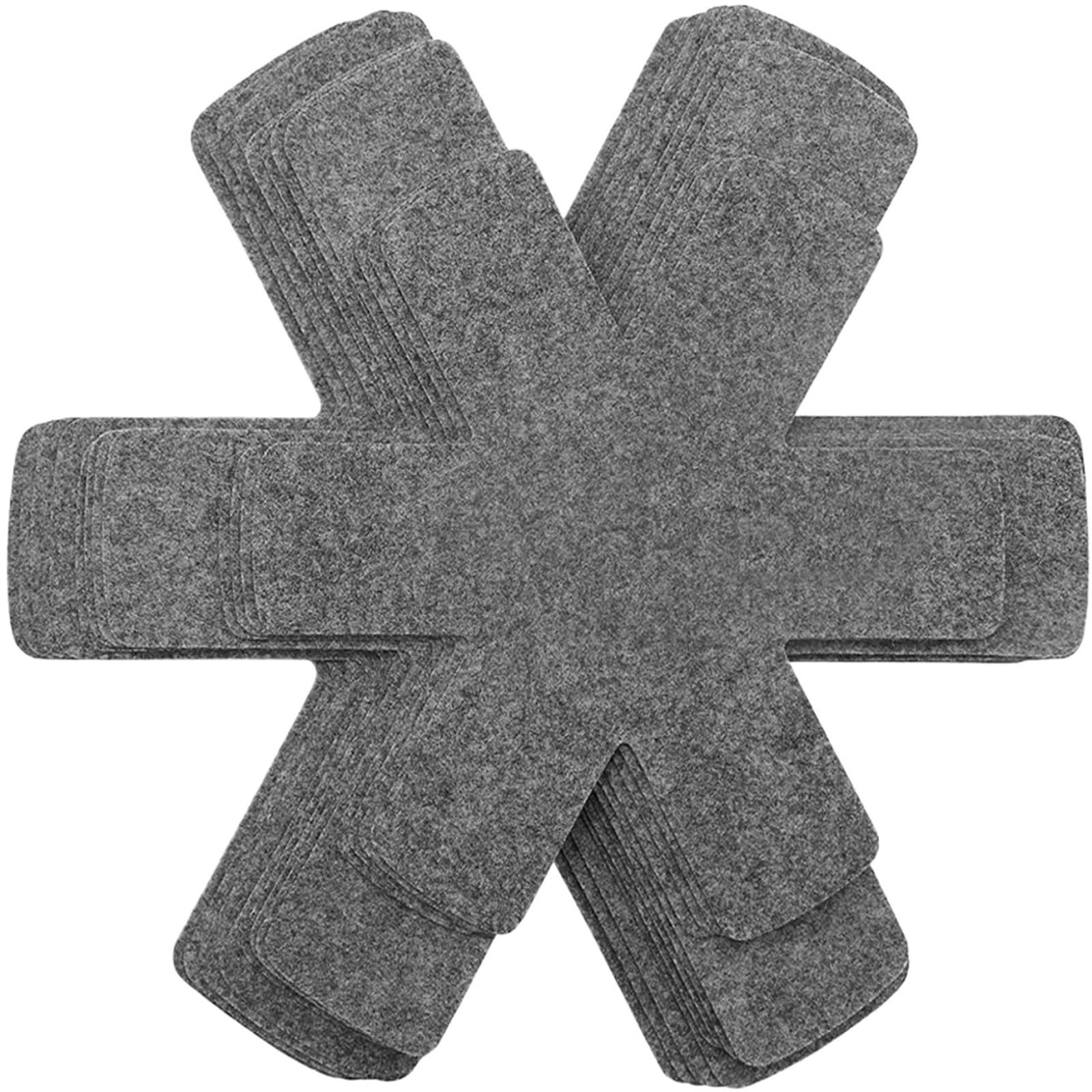 Ppdingding Grey 12Pcs Heat-Resistant Felt Protectors For Cookware - Scratch Prevention Pads For Pots And Pans