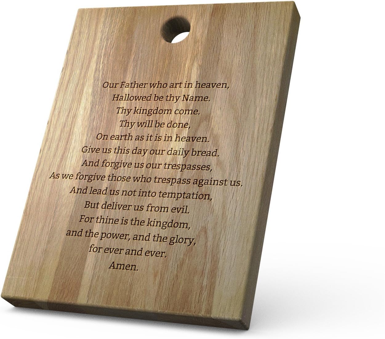 The Kitchenware CompanyKWCO Solid Oak Chopping and Serving Board with Carved Message - Lords Prayer (Large 37.5 x 27.2 x 3.5cm)