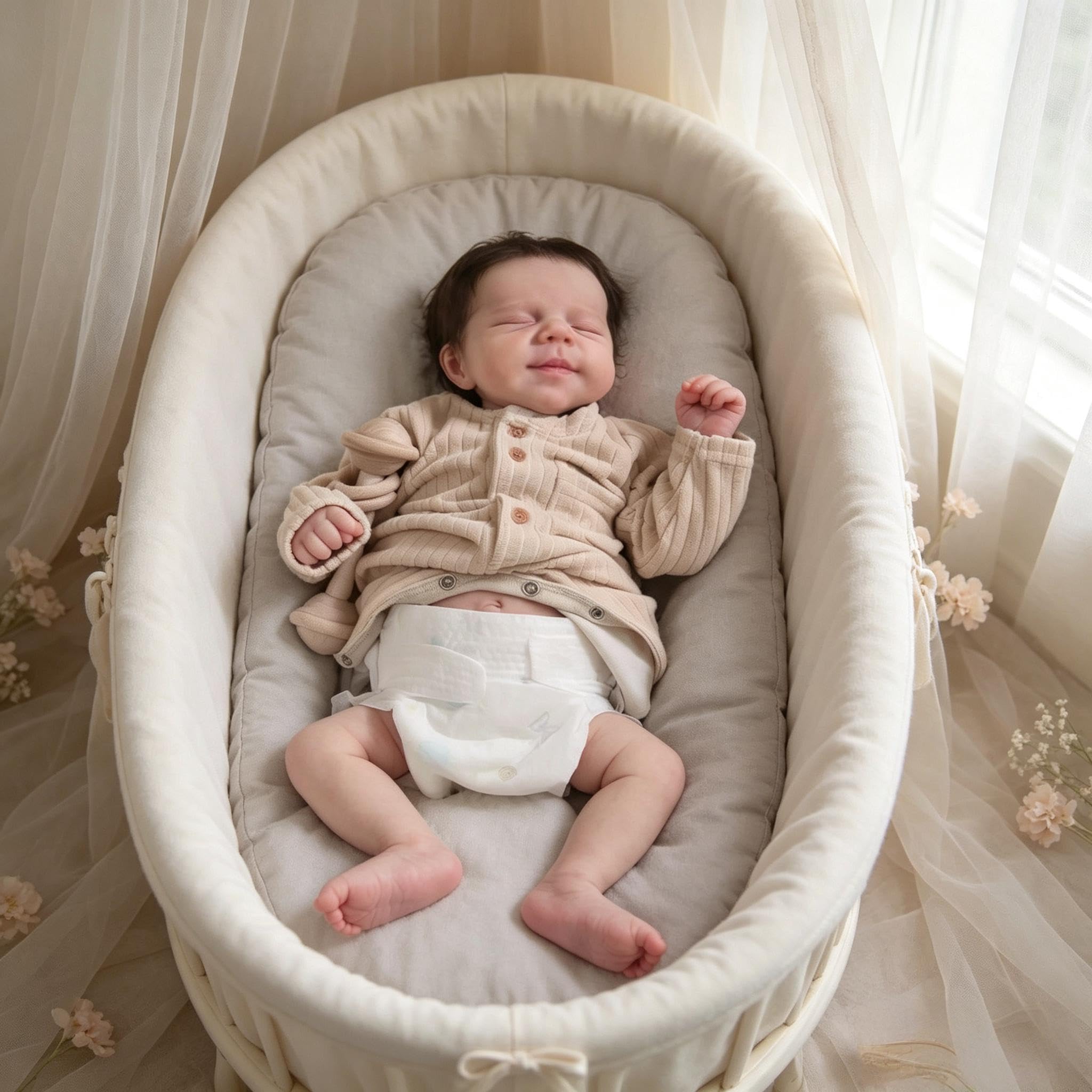 RXDOLL Bébé Reborn Fille 45CM Bébé Reborn Réaliste Poupee Silicone Plein Corps, Poupée Nouveau-né Réaliste Fille en Silicone Poupée Bébé Réaliste, Poupée Étanche pour Filles