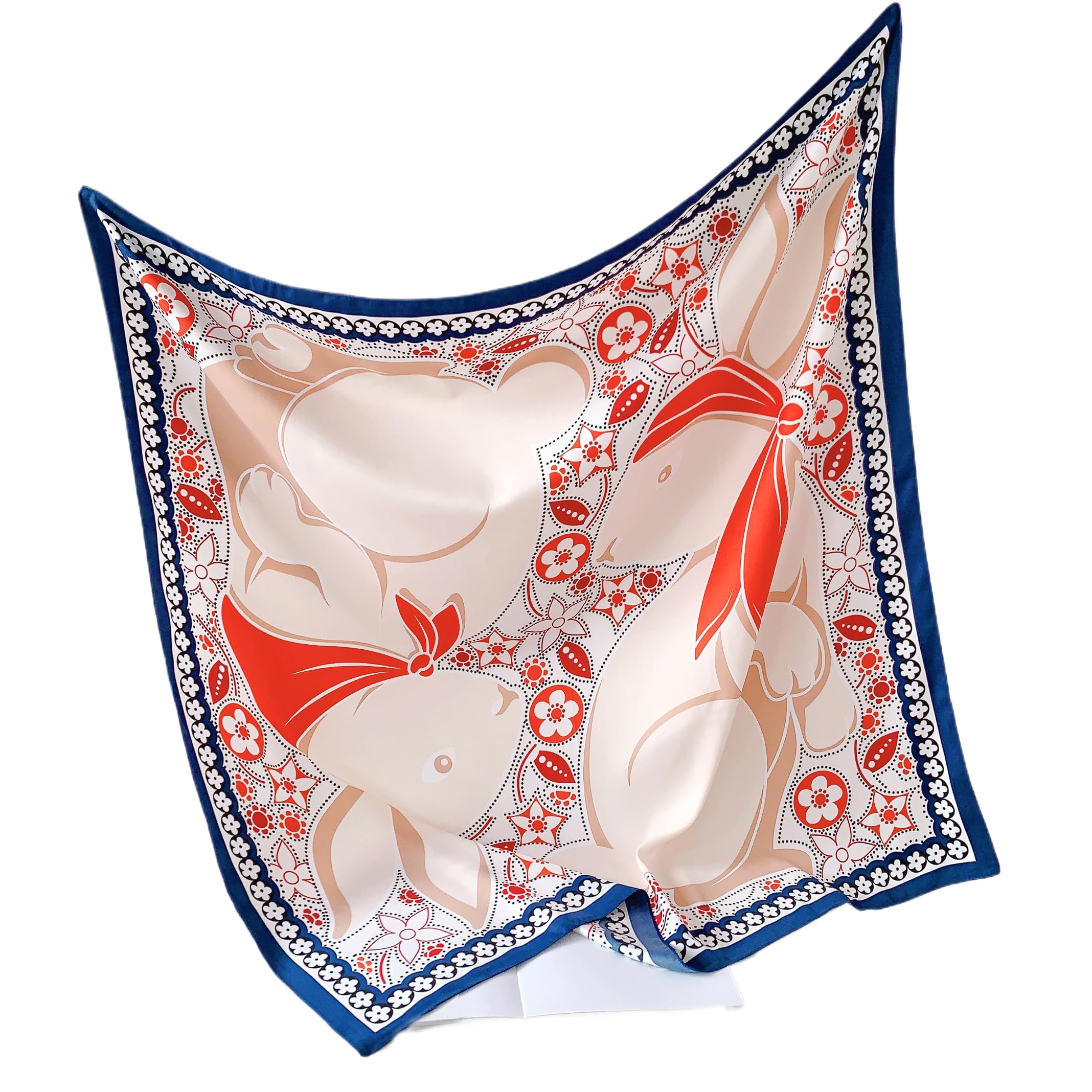 CrossKulturePrinted Poly Silken feel Scarf Stole for Women | Stylish, Soft, & Lightweight | Satin Feel Neck Scarf, Hair Scarf, Head Scarf for Women | Square Silk Stole for Handbag