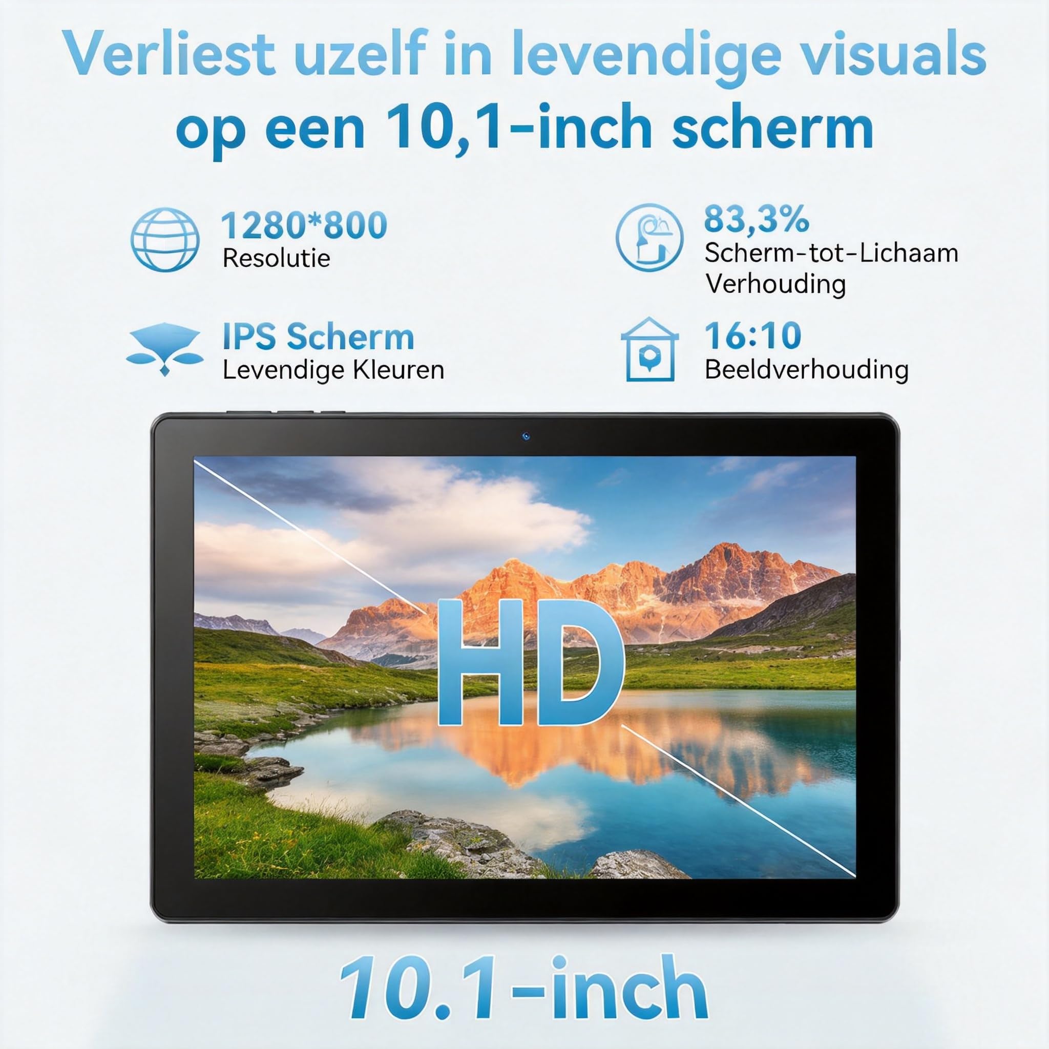 Tablet Android 15 de 10 Pulgadas Gris, 6GB RAM (hasta 18GB) 128GB, Octa-Core T30, Pantalla IPS 1280x800, Batería 6000mAh, WiFi Dual, GPS, Desbloqueo Facial, Bluetooth, USB-C, TF 1TB