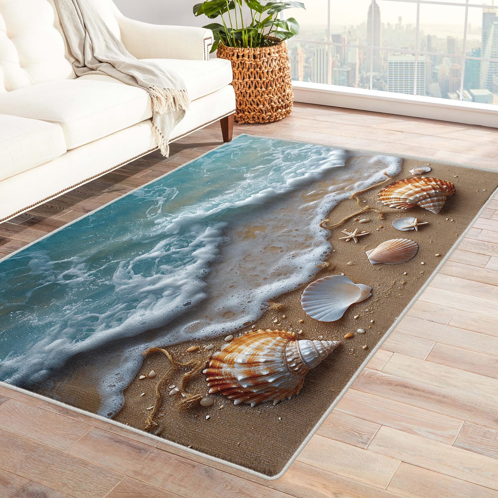 Amazon.com: TANTANICAL Beach Theme Rugs for Bedroom Living Room