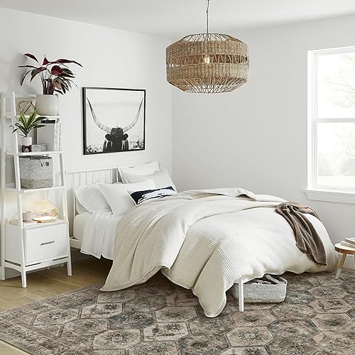 Miniatura 4 de Lahome Alfombra de área de 9 x 12 pies para sala de estar, alfombras grandes para dormitorio, bohemio, marroquí, floral, suave, antideslizante, no