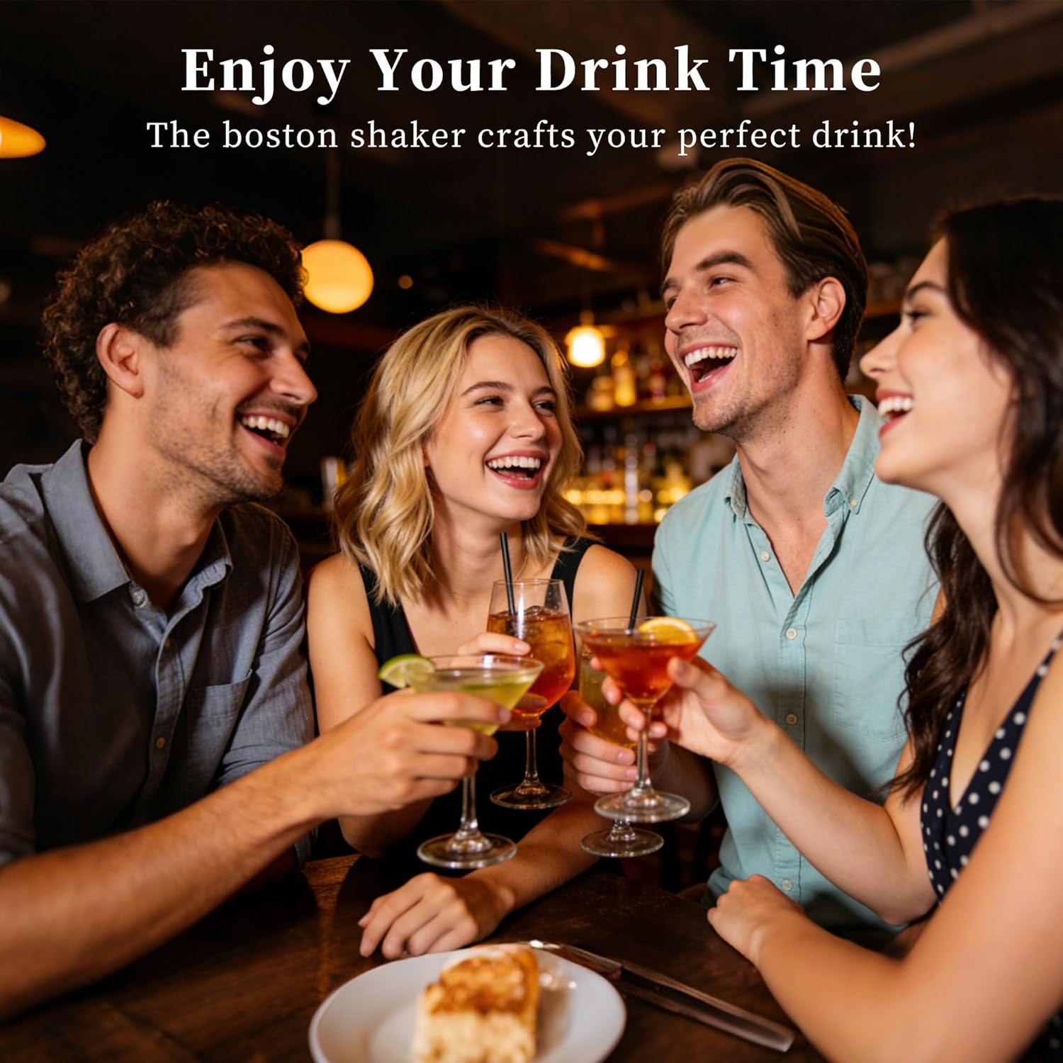 Stainless Steel Boston Shaker Tin with Etched Pattern - 2 Piece Unweighted Cocktail Shaker 18oz & 28oz, Martini Shaker Drink Mixer Professional Bartender Kits (royal pattern)