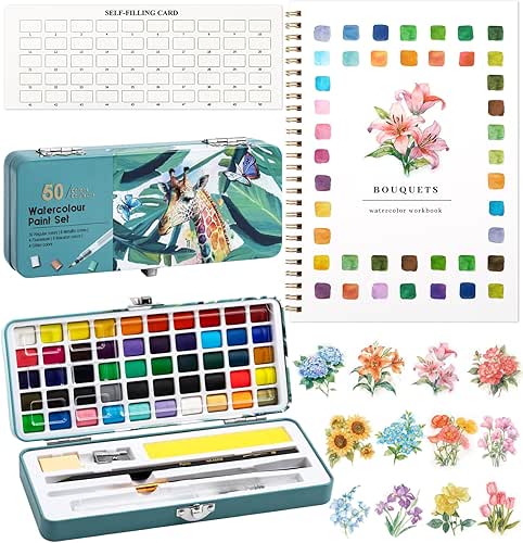 Watercolor Workbook, Water Coloring Book, 12 Different Patterns of Original