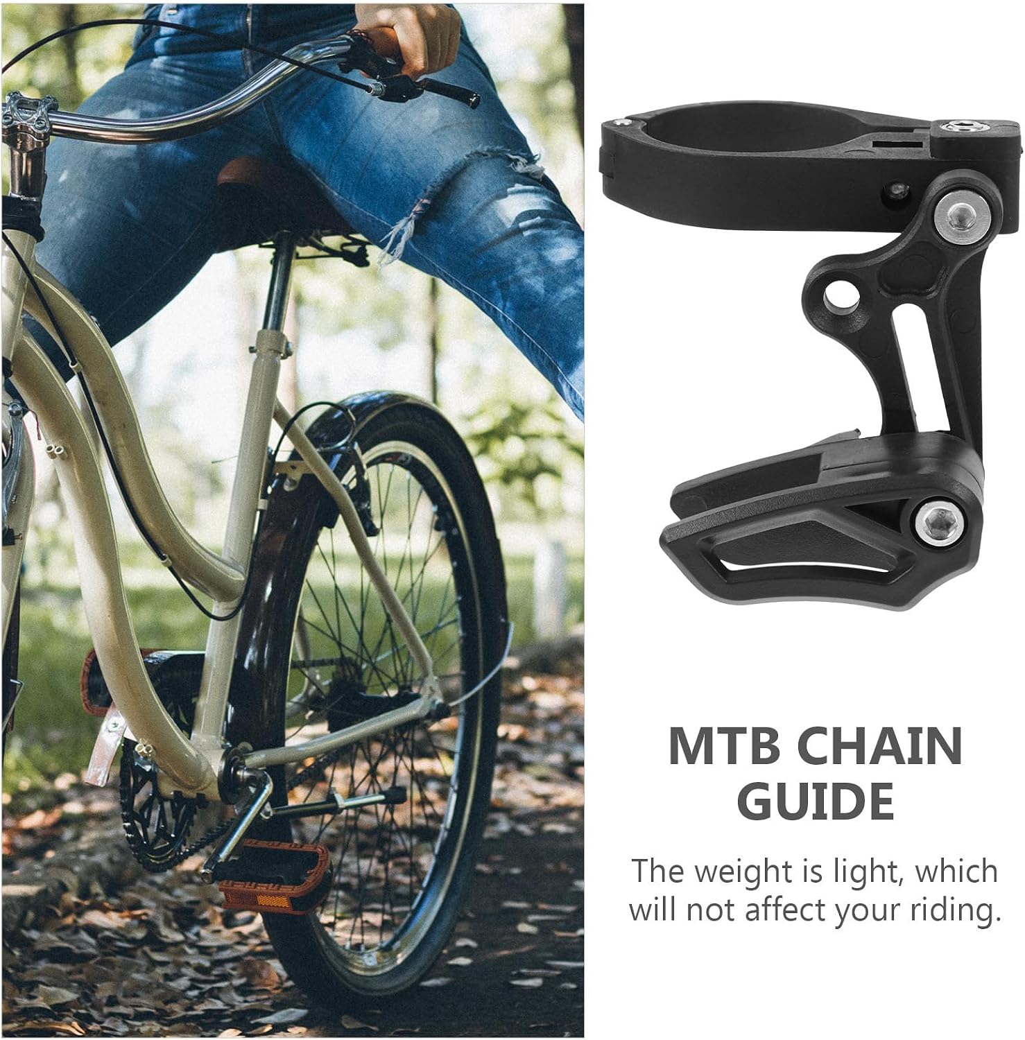 BESTOYARD Aluminium Alloy Bike Chain Protector Lightweight Chain Guide Anti-Drop Stabilizer for Mountain Bikes Easy to Install Nylon