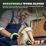 Gants de travail de l'armature, Gants sans doigts, Gant de menuiserie à doigts ouverts, Haute dextérité, Performance Fit, Durable