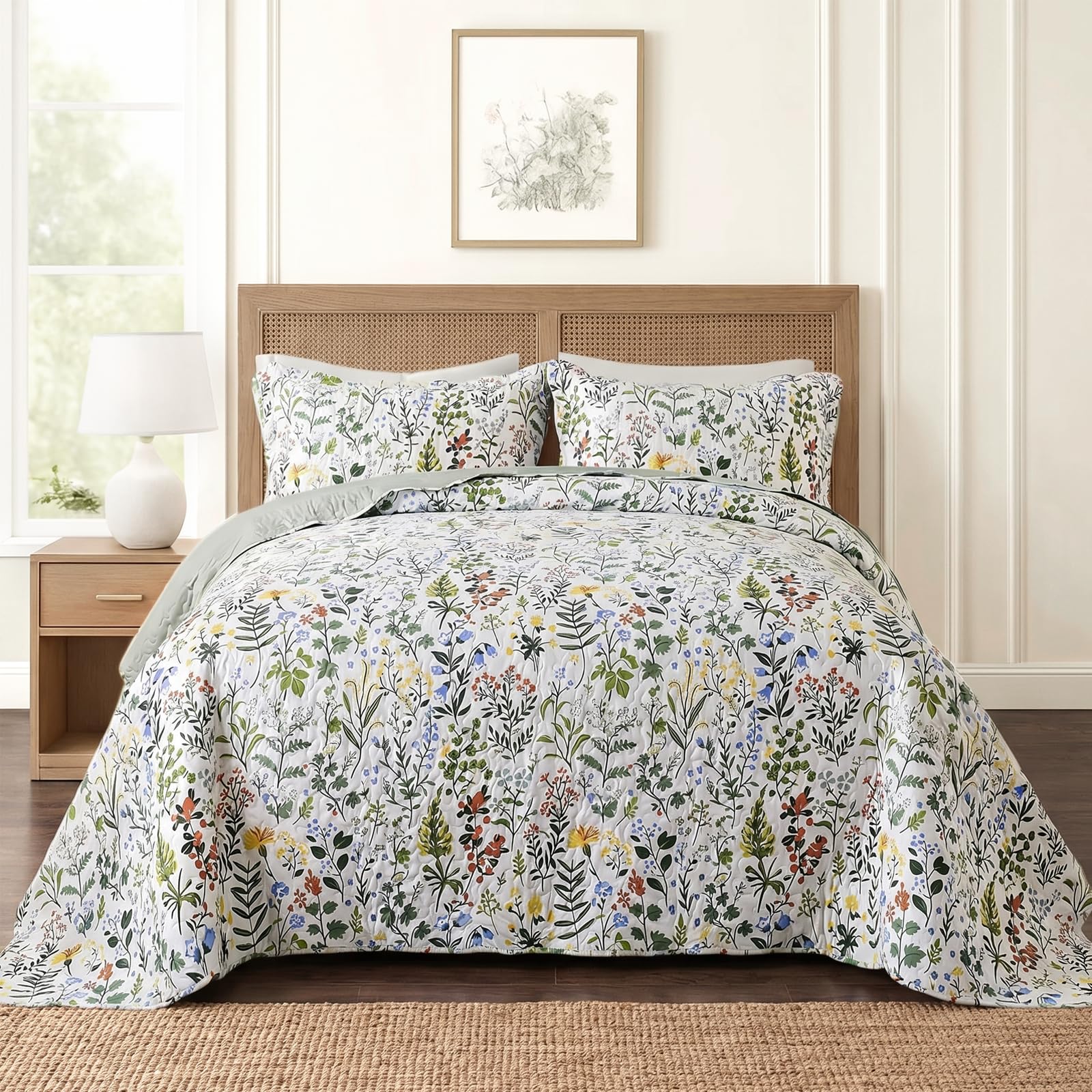 SCHNAUZER HOME Floral Quilt Set