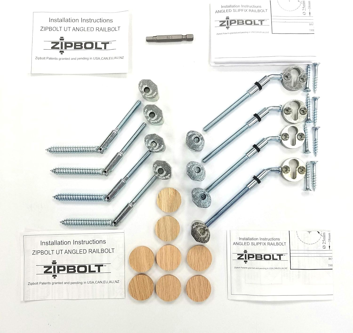 Zipbolt 13.950 Angled Slipfix & 11.550 Angled Railbolt Bulk Pack