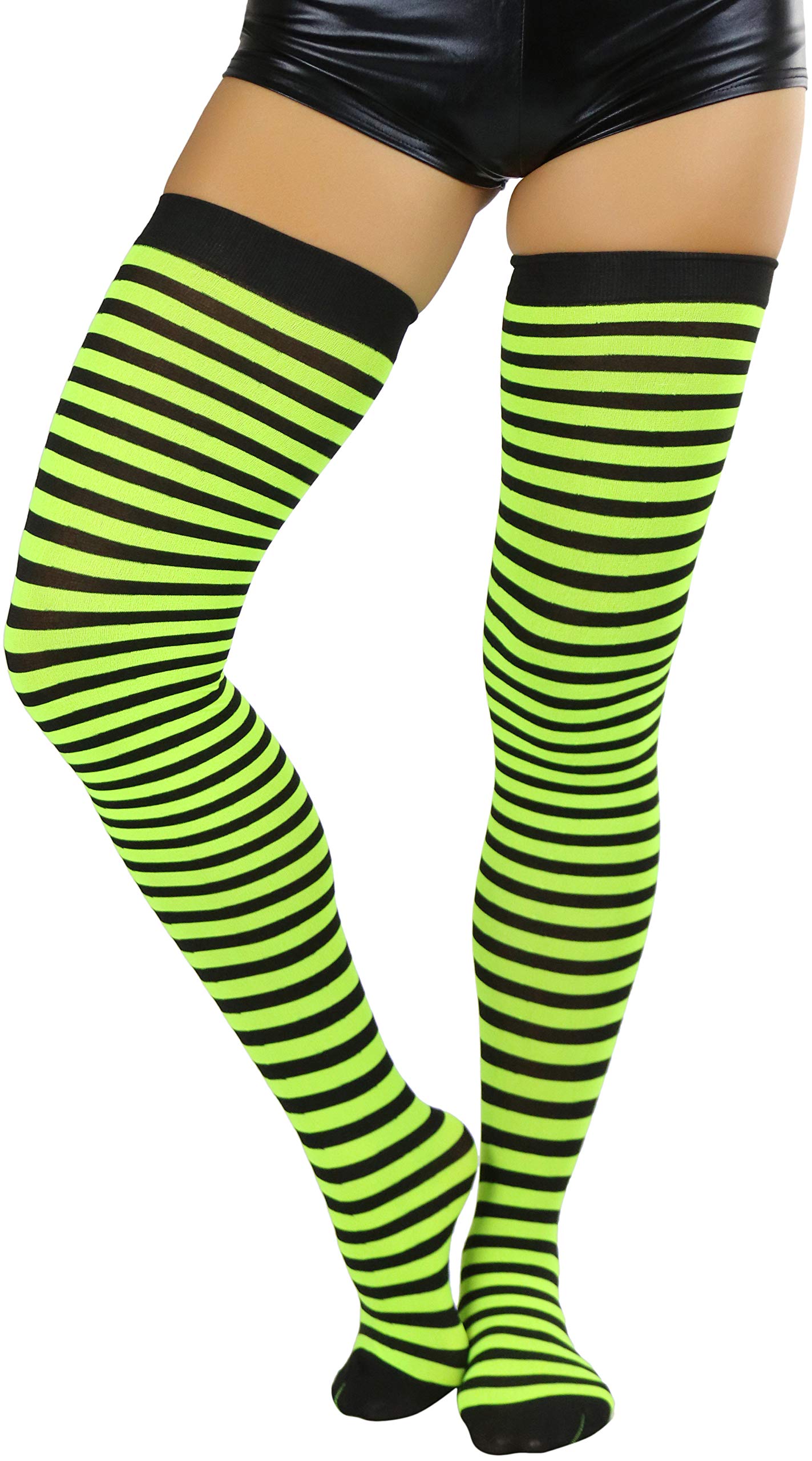 ToBeInStyle Women’s Opaque Hosiery Thin Striped Thigh High Long Stocking