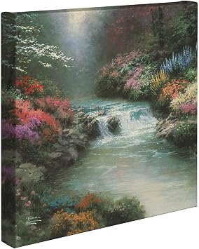 Thomas Kinkade Beside Still Waters 14" x 14" Gallery Wrapped Canvas Art | Frameless Room Wall Art | Certificate of Authenticity Included | Christian Wall Art