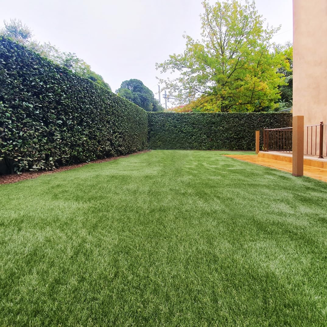 Hierba sintética de 30 mm de altura, 1 x 10 m, césped verde sintético, de hierba, para jardín, recortable, drenante