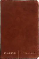 Bíblia Sagrada Slim NVI, Luxo, Capa Marrom, Couro-soft