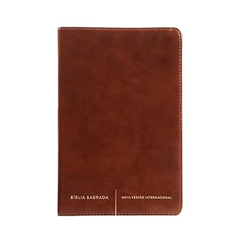 Bíblia Sagrada Slim NVI, Luxo, Capa Marrom, Couro-soft