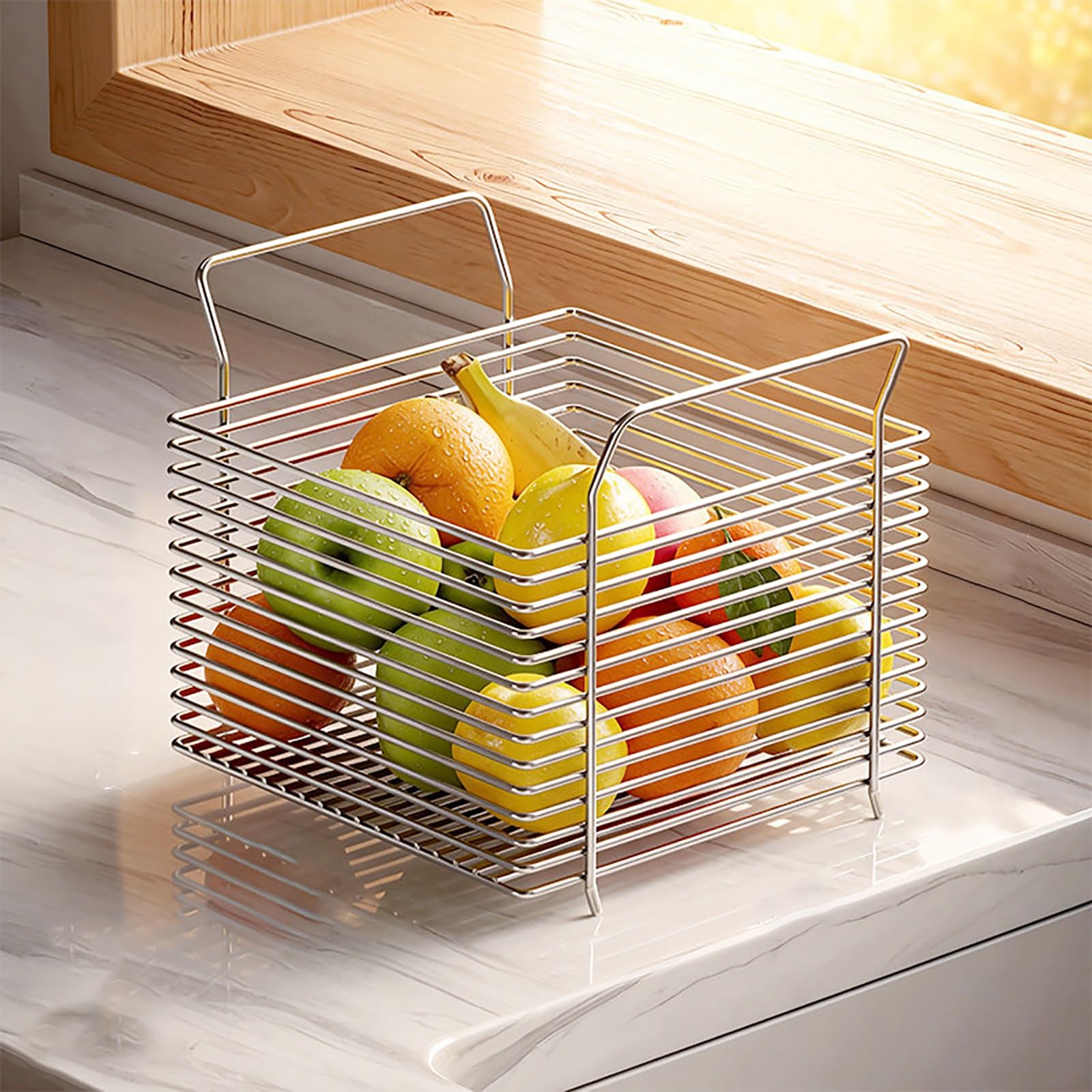 Panier à fruits inox 304 robuste et élégant support grand modèle