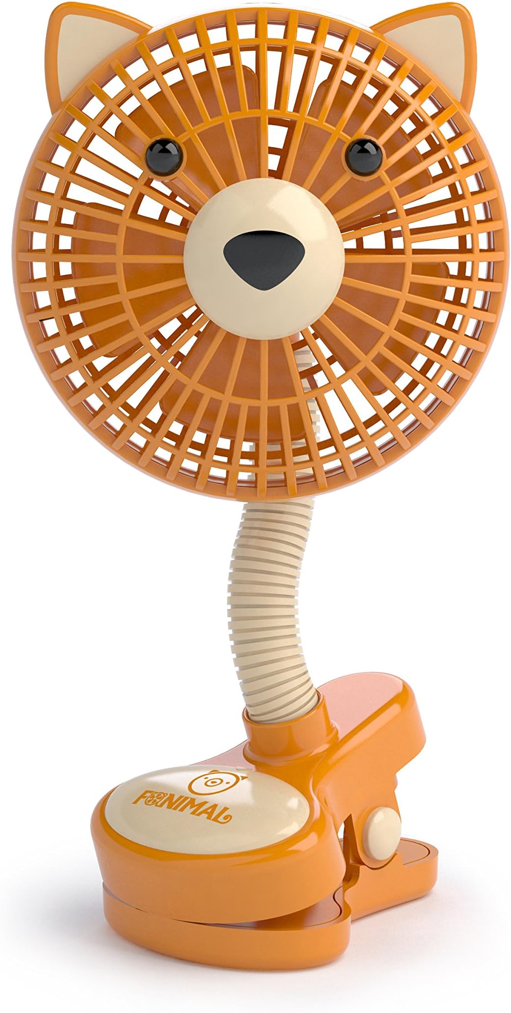 LIVION Fanimal Clip-On Stroller Fan 5" - USB/Battery Powered Baby/Mini Desk Fan with Assorted Animal Designs (PUPPY)