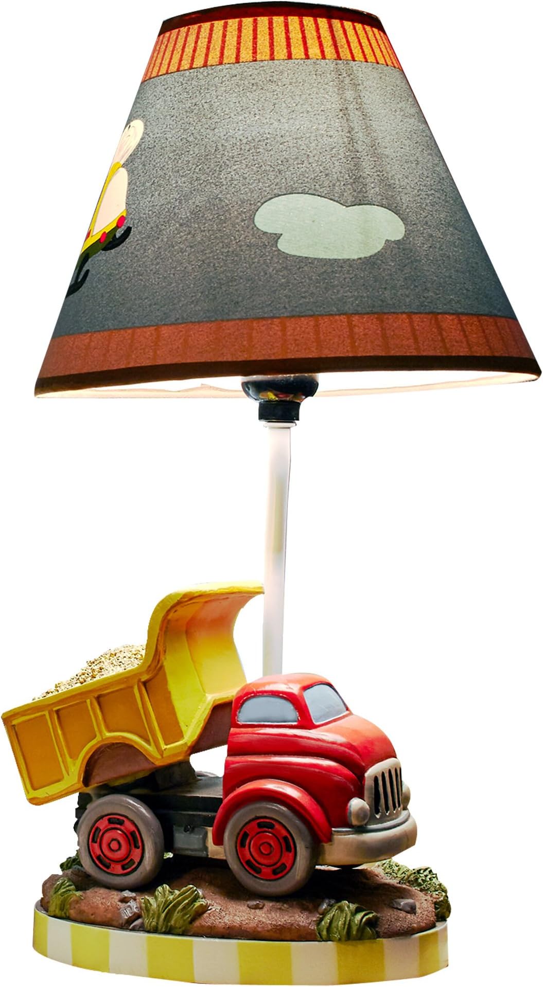 Kids Table Lamp Bedside Light - Transportation - Child Friendly Water-based Paint