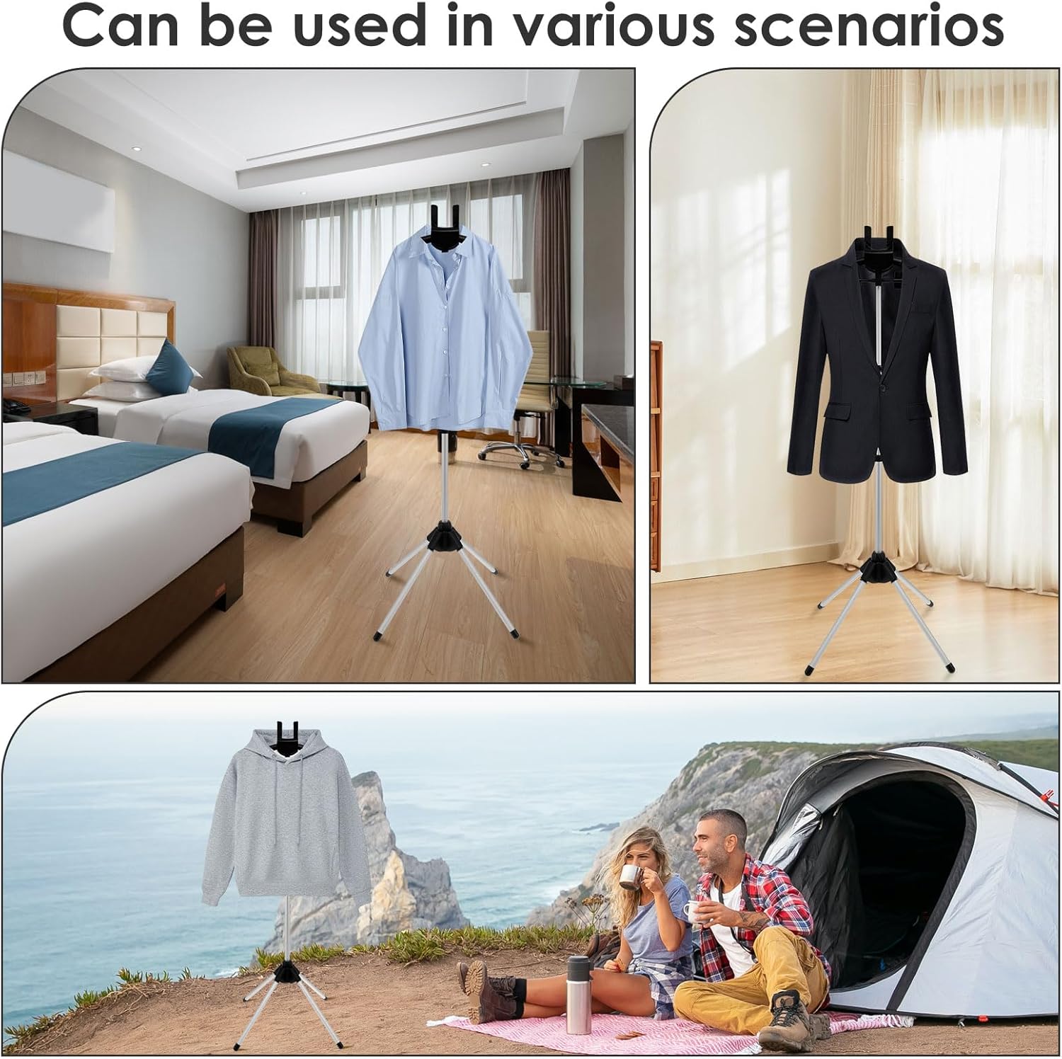 Clothes Steamer Stand with Ironing Glove, Garment Hanger for Steaming Clothes, Handheld Garment Steamer Rack, Steam Iron Stand Hanger, Clothes Drying Rack