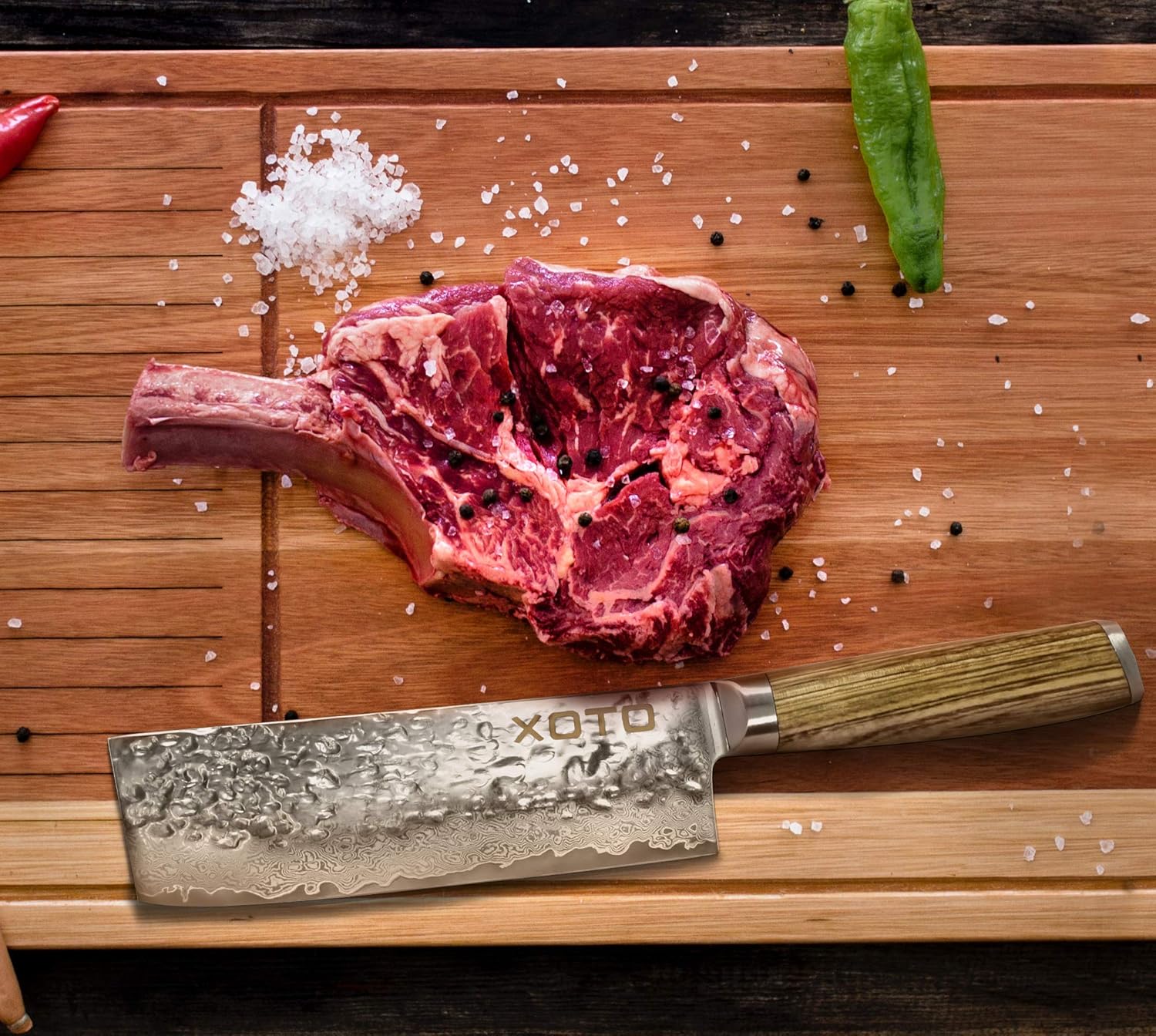 Buу 1 gеt 1 🔥 XOTO Premium 7 inch Stainless Steel Kitchen Chef's Cleaver Knife