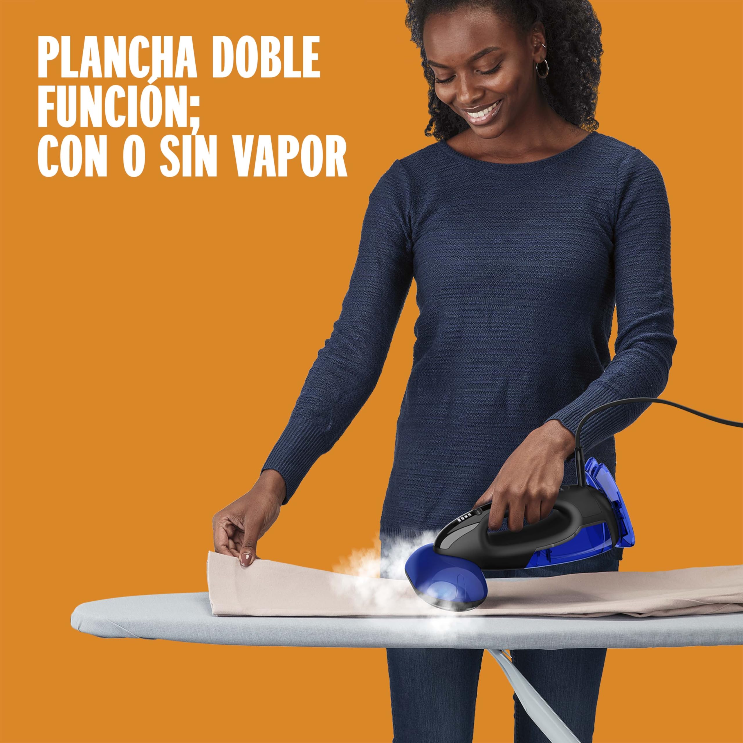 Conair GS108E Plancha de Vapor Vertical y Horizontal Steam & Iron Turbo 2 in 1, Vaporizador de Ropa, 1840 W, Elimina el 99,9% de las bacterías, Ideal para viajes y hogar
