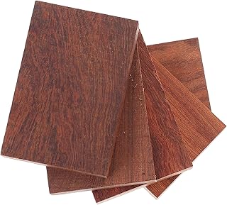 5PCS Unfinished Small Leaf Red Sandalwood Blocks DIY Wood Plates for Carving Painting and Crafting Vintage Wooden Ornaments