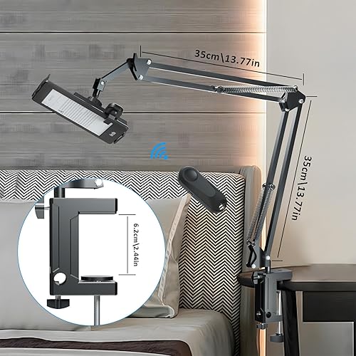 Miniatura 4 de Soporte para tablet para lectura Kindle en la cama con girador de páginas remoto, fácil de ajustar, manos libres, soporte de brazo perezoso para