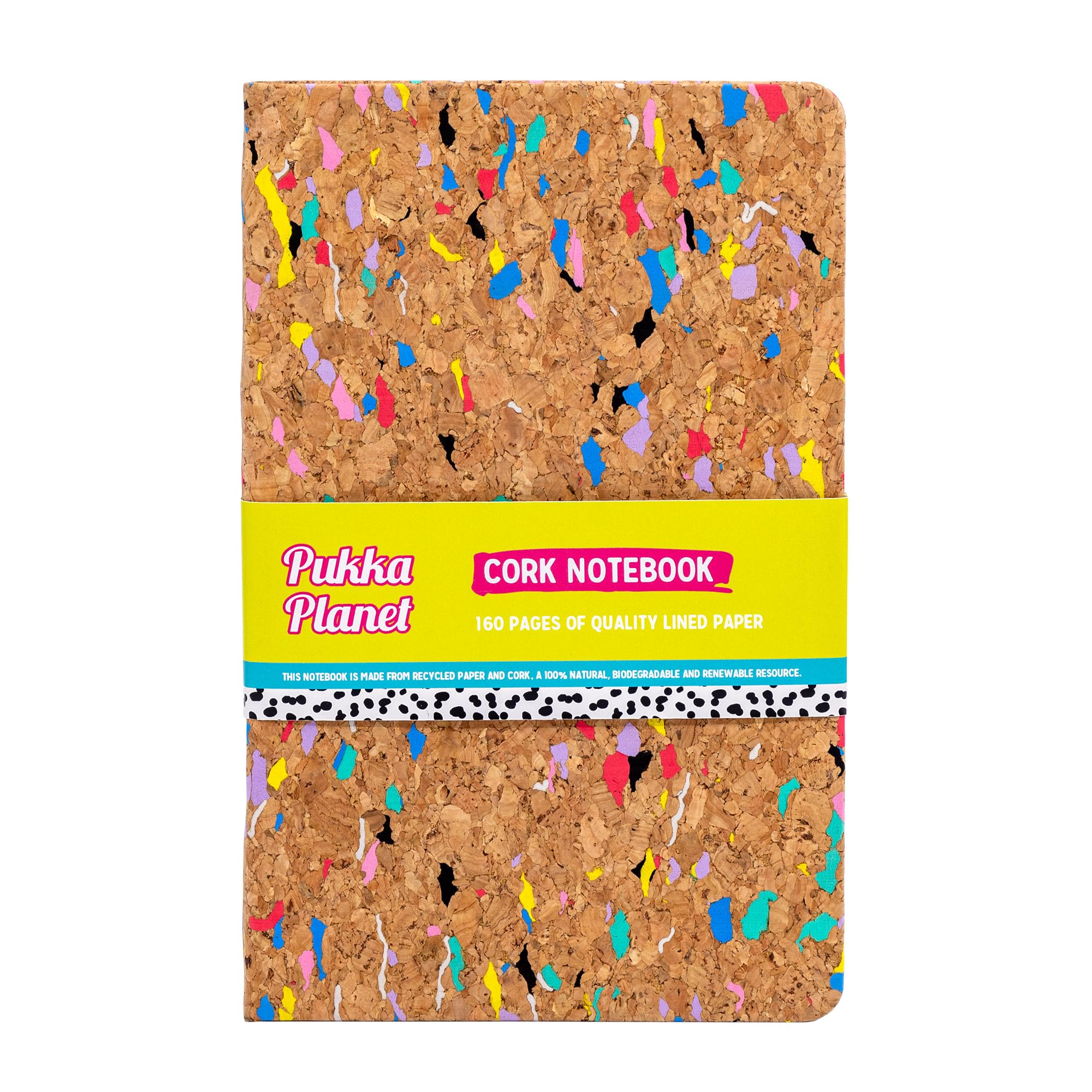 Pukka Pad, Pukka Planet A5 Cork Softcover Lined Notebook, Casebound Journal with 160 Pages, 80 Sheets of FSC Recycled