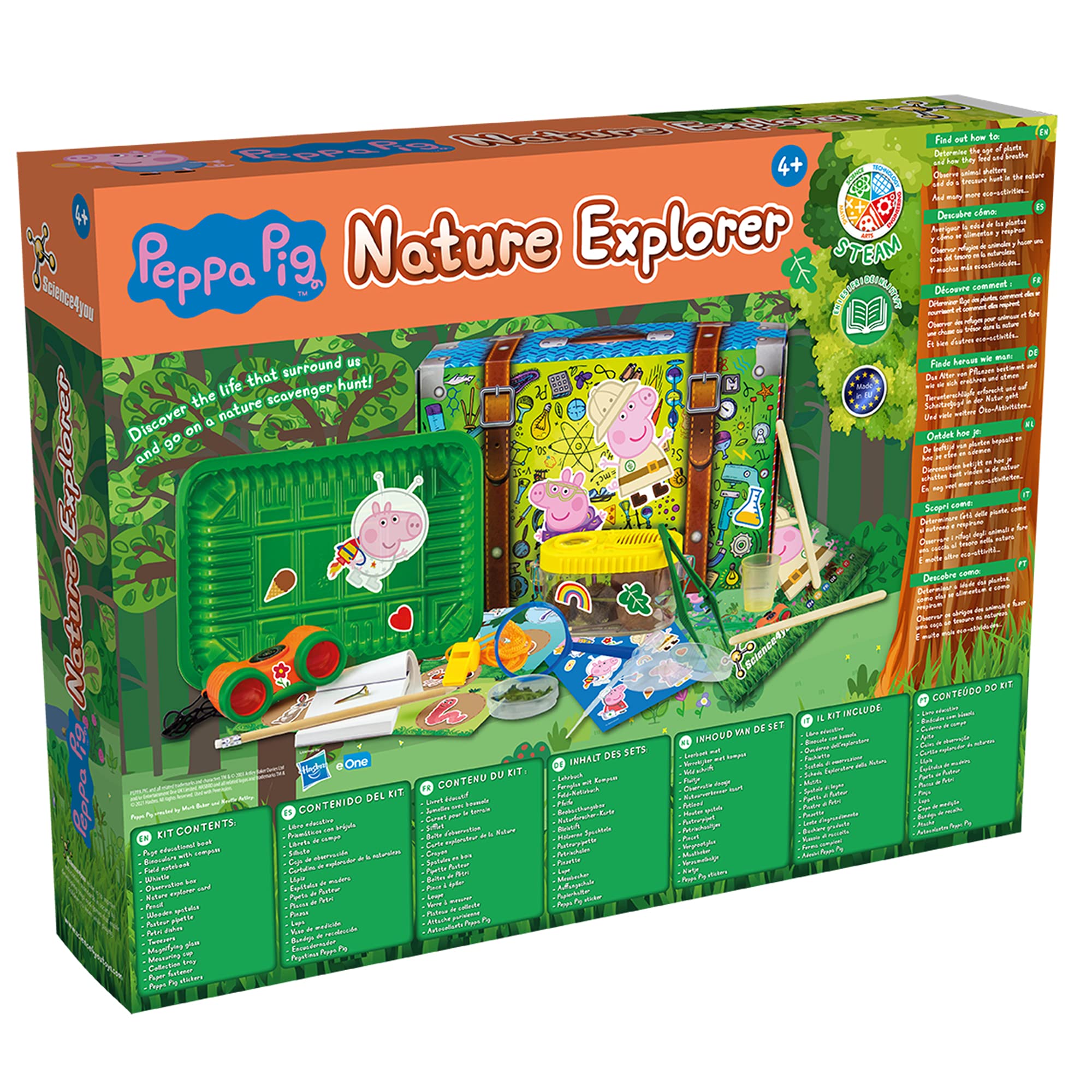 Science4You Kit Esploratore con Peppa Pig per Bambini +4 Anni – Kit Educativo con +15 Attività e Esperimenti Scientifici, Formicaio e Binoccolo, Giochi Educativi per Bambini 3 4 5+ Anni