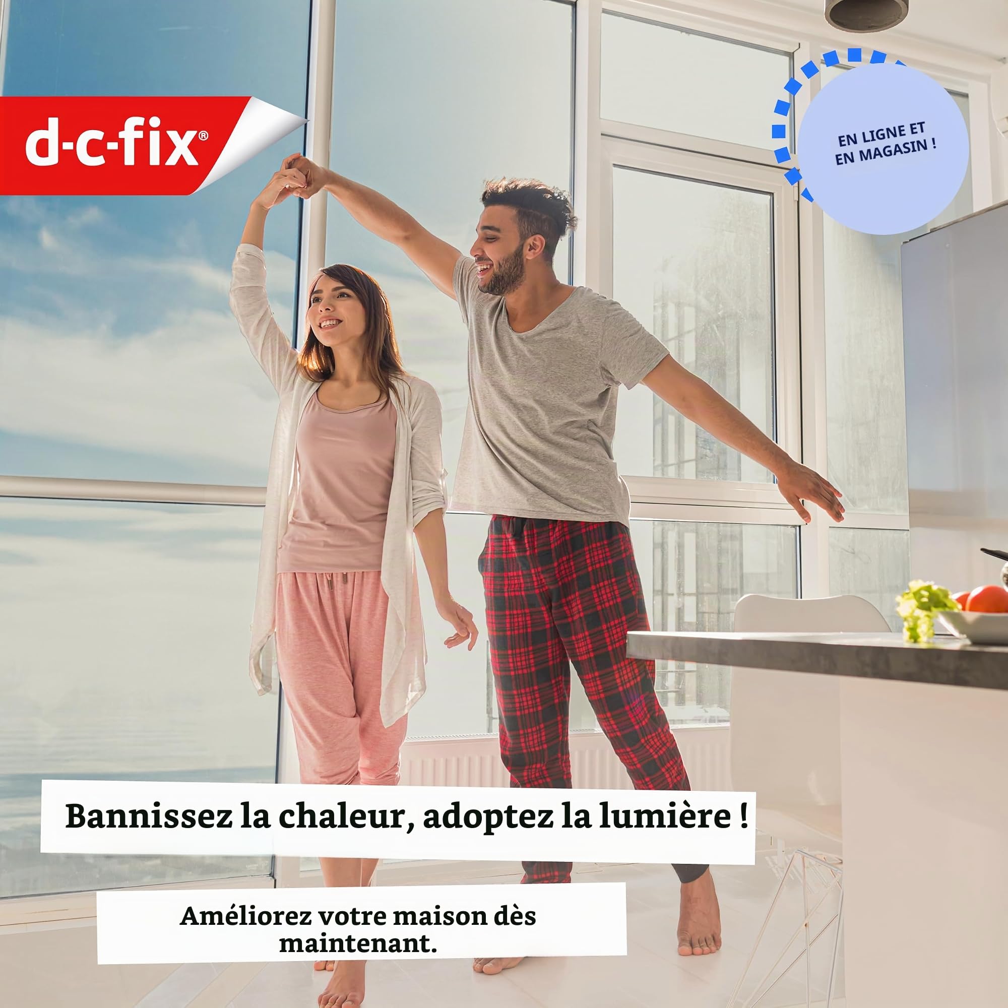 d-c-fix Film de Protection Solaire Autoadhésif (90x200cm) Film de Fenêtre | avec 99% Protection UV, Réduction de Chaleur, Film de Teintement, Film Thermique pour Fenêtres