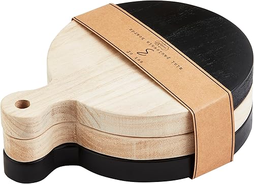 Mud Pie Juego de tablas Circle Paulownia