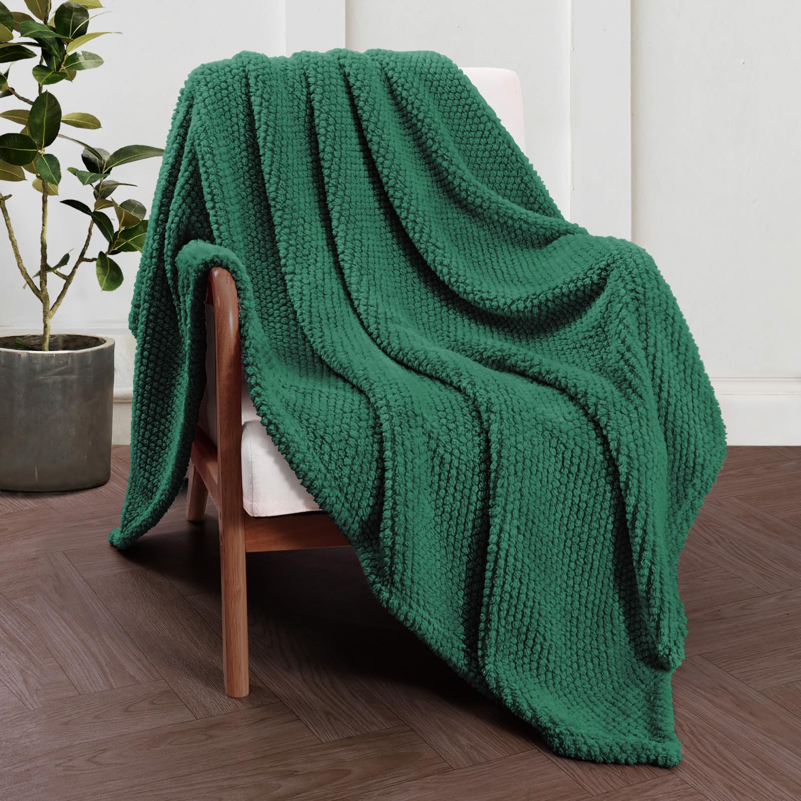 Whale Flotilla Manta Polar para Sofa Cama, Manta de Franela Suave y Cálida, 130 x 170 cm, Verde Oscuro
