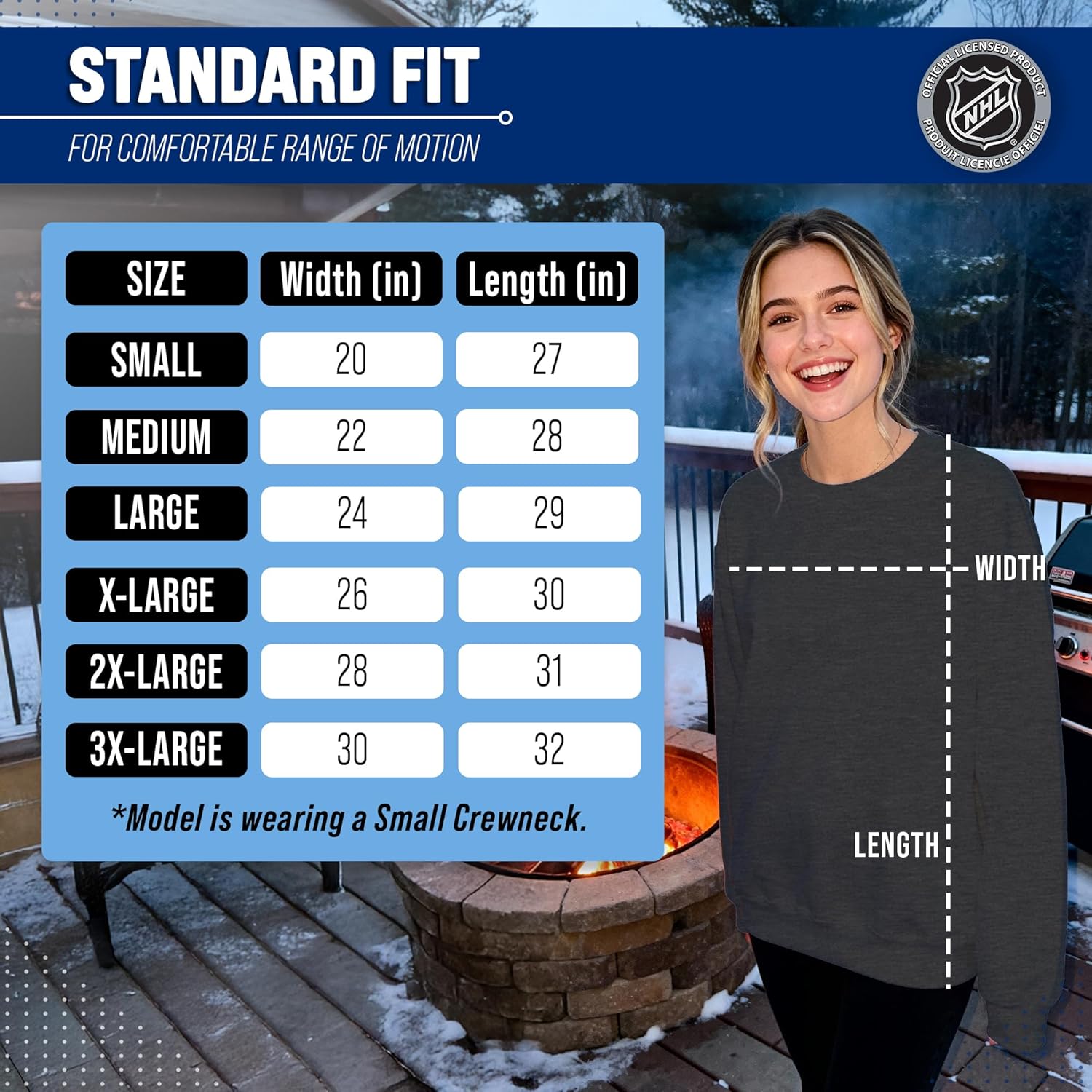 Wright & Ditson NHL Adult Charcoal True Fan Crewneck Sweatshirt - Unisex Pullover - Cotton Poly Blend - Ultimate Comfort - Image 6