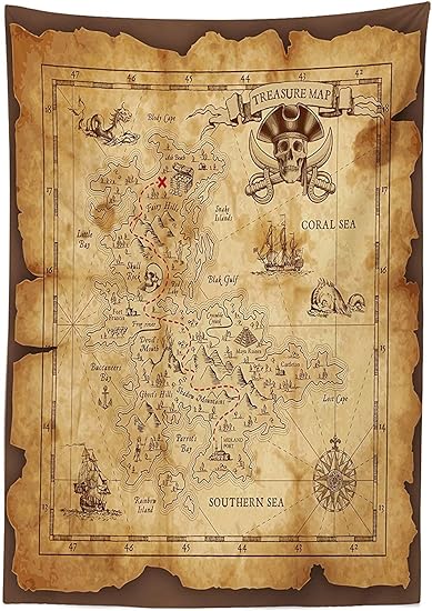 Nappe De Decor Carte D Ile Yeuss Par Super Detaille Au Tresor Grungy Rustique Pirates Or Secret Histoire La Mer Theme L Histoire Housse Table Cuisine Salle A Manger Beige 60 X84inch Amazon Fr Cuisine Et Maison