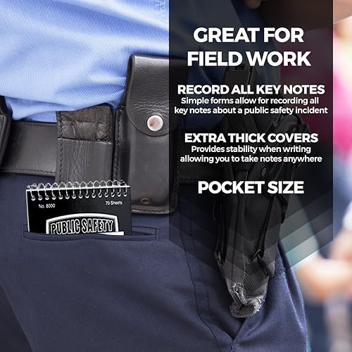 Miniatura 2 de Cuaderno para entrevistas del ámbito policial - Cuaderno espiralado de 375 x 6 pulgadas de tamaño para bolsillo para realizar entrevistas de