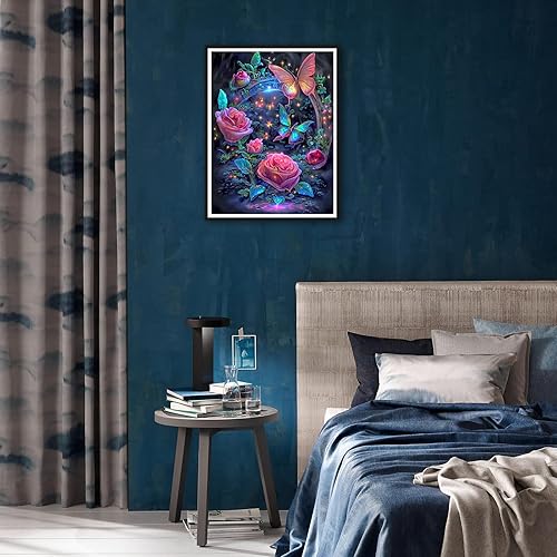 Miniatura 7 de Stalente Kits de pintura de diamantes para adultos, kit de arte redondo de diamantes de taladro completo, pintura 5D con diamantes, manualidades