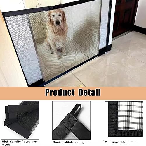 Miniatura 6 de Magic Pet Gate para la casa, 71.5 pulgadas de ancho x 31 pulgadas de alto, portones portátiles extra anchos para perros, para puertas, escaleras,