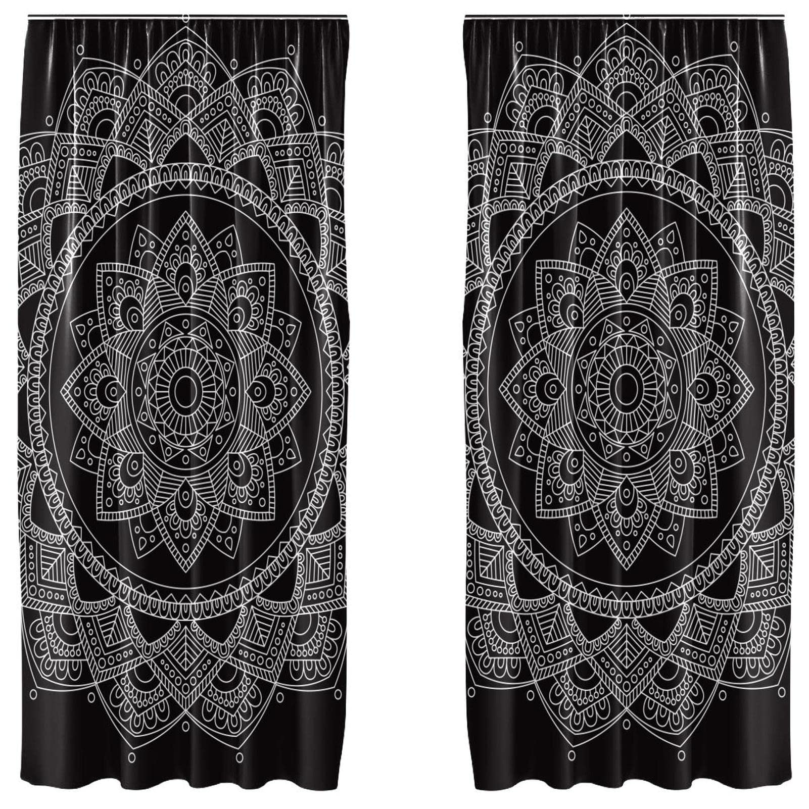 Rideaux occultants de qualité supérieure Boho Mandala vintage 140 x 213 cm