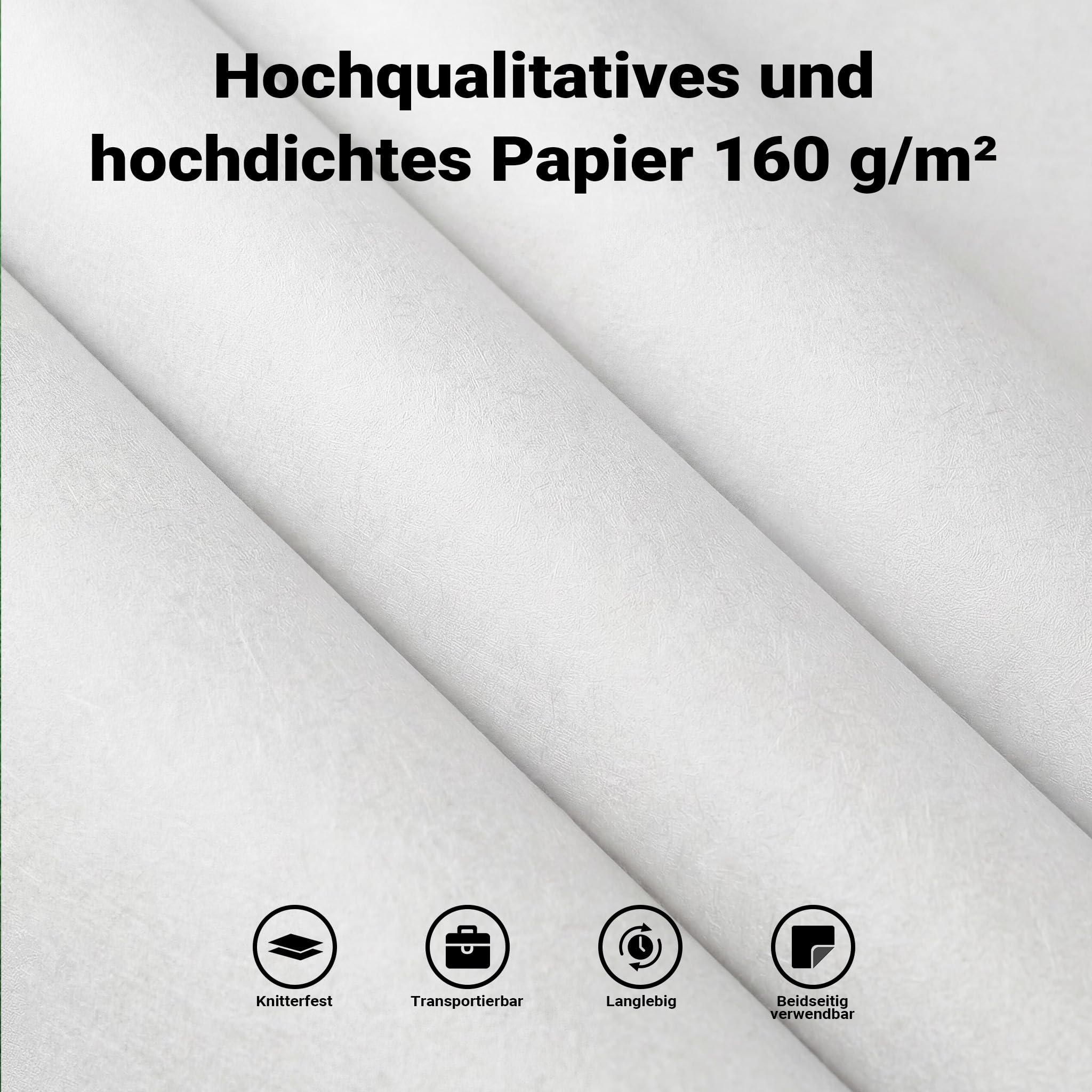 Walimex pro Fondo fotográfico de cartón 2,60 x 10 m Blanco, telón de Fondo para Estudio de fotografía, Robusto 150 g/m², antirreflectante, Resistente, Ideal para fotografiar Productos