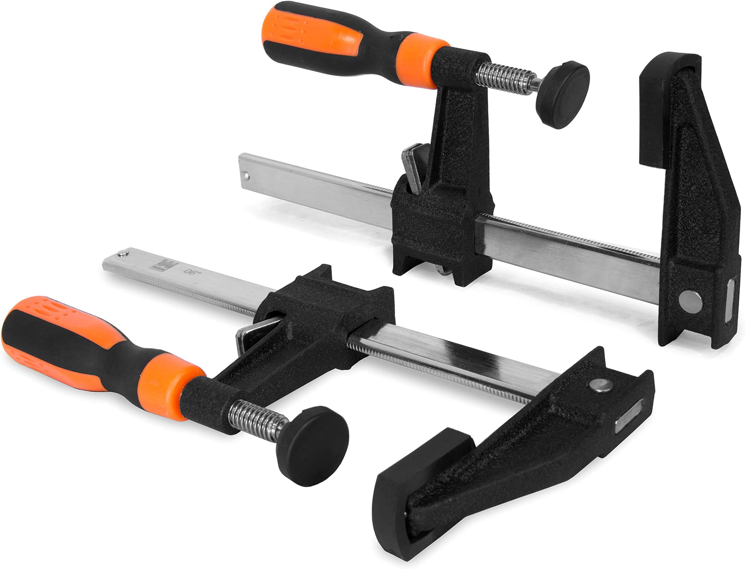 10206F2 Quick-Adjust 6-Inch Steel Bar Clamps with 2.5-Inch Throat and Micro-Adjustment Handle, Two Pack