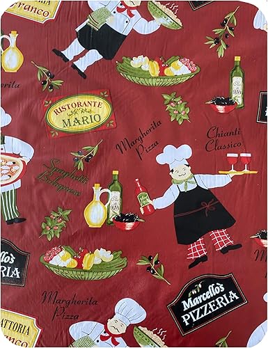 Miniatura 4 de Newbridge Mantel de vinilo con parte trasera de franela de vinilo rojo italiano, para interiores y exteriores, impermeable, para picnic, barbacoa,