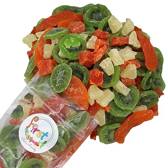 Dried Mixed Tropical Fruit Kiwi, Pineapple, Mango, Papaya 2 Pound