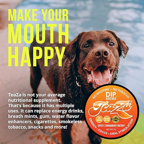 Vista 101 de Teaza Bolsas energéticas, sin tabaco, sin nicotina, sin humo, alternativa al tabaco y inmersión energética, alternativa al tabaco para masticar