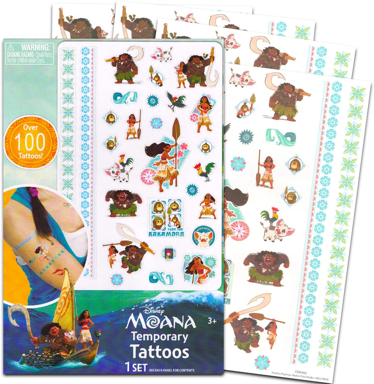 Moana Tattoo Bundle ~ 100+ Moana Tattoos Temporary for Kids Party Favors | Moana Temporary Tattoos Party Supplies