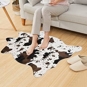 ラグ・カーペット COW Amazon.com: Cow Print Rug Faux Cowhide Area Carpet Animal