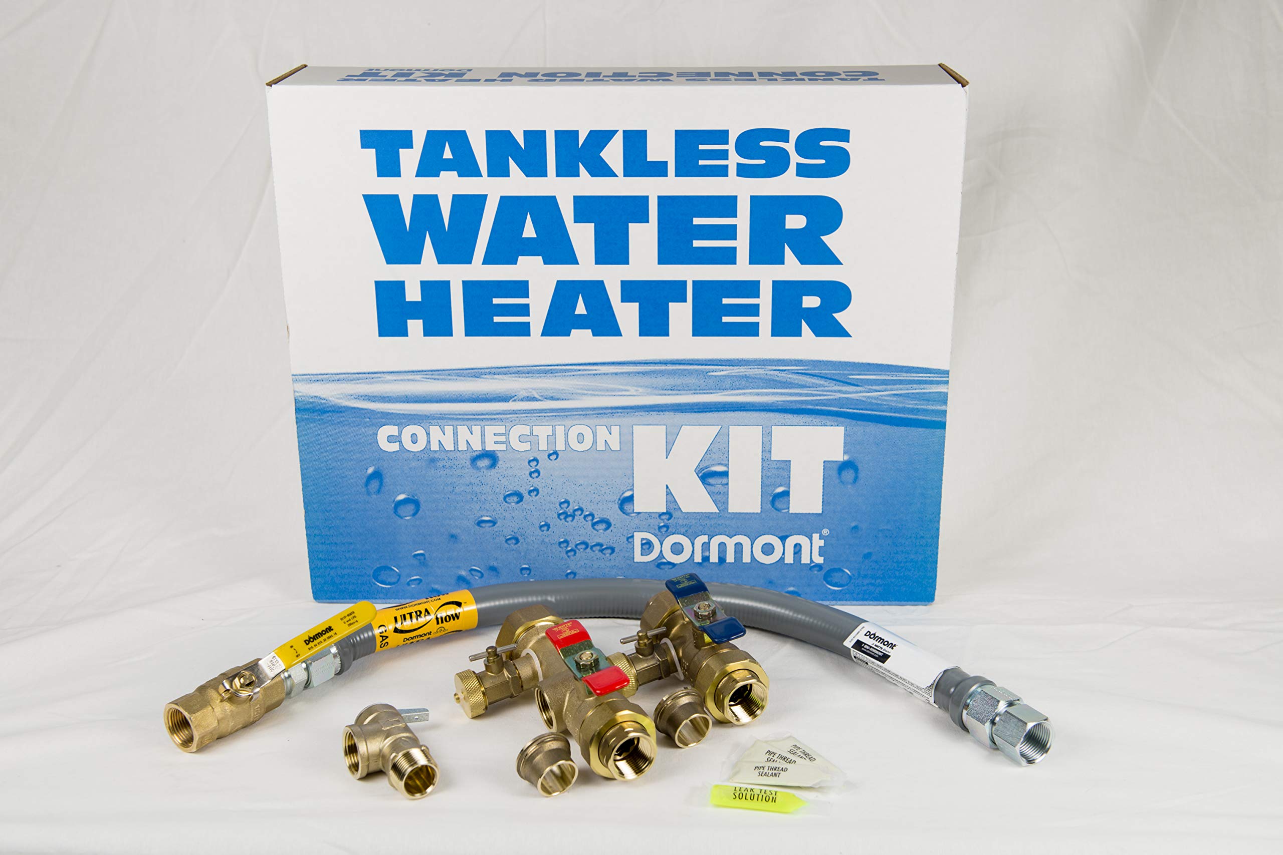 Dormont LFTV75KIT24NW Lead Free Tankless Double Union Set, 24 in PVC Coated  UltraFlow Connector, 3/4 Full Port Gas Ball Valve Water Heater Connection  Kit, Brass: Amazon.com: Tools u0026 Home Improvement