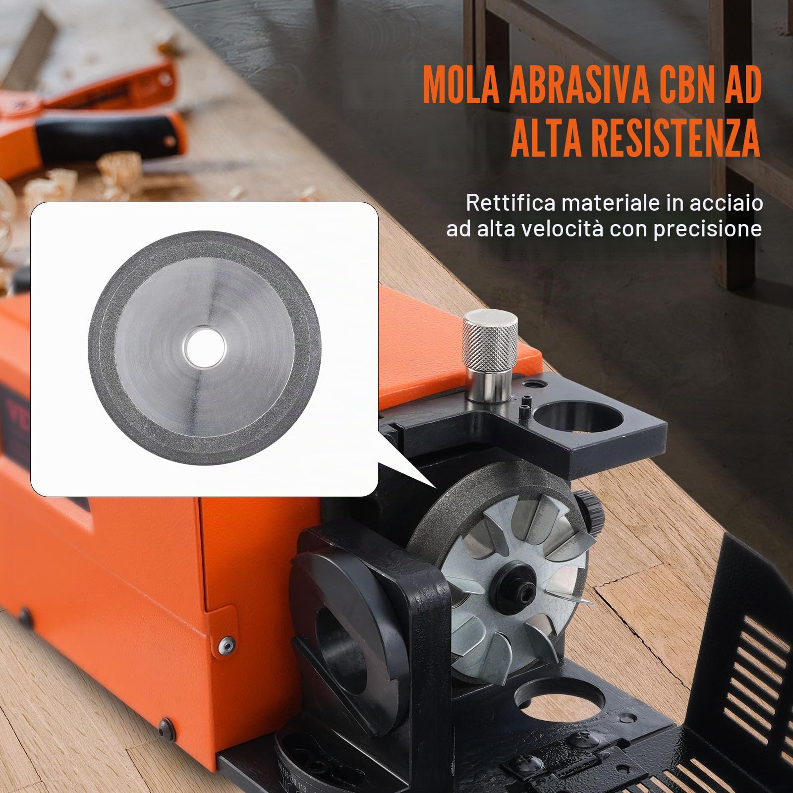 VEVOR Affilatrice per punte da trapano, MR-13A, affilatrice per punte da trapano da 3-13 mm, angolo di 95° a 135°, affilatrice portatile, con 11 pinze, ruota CBN per HSS