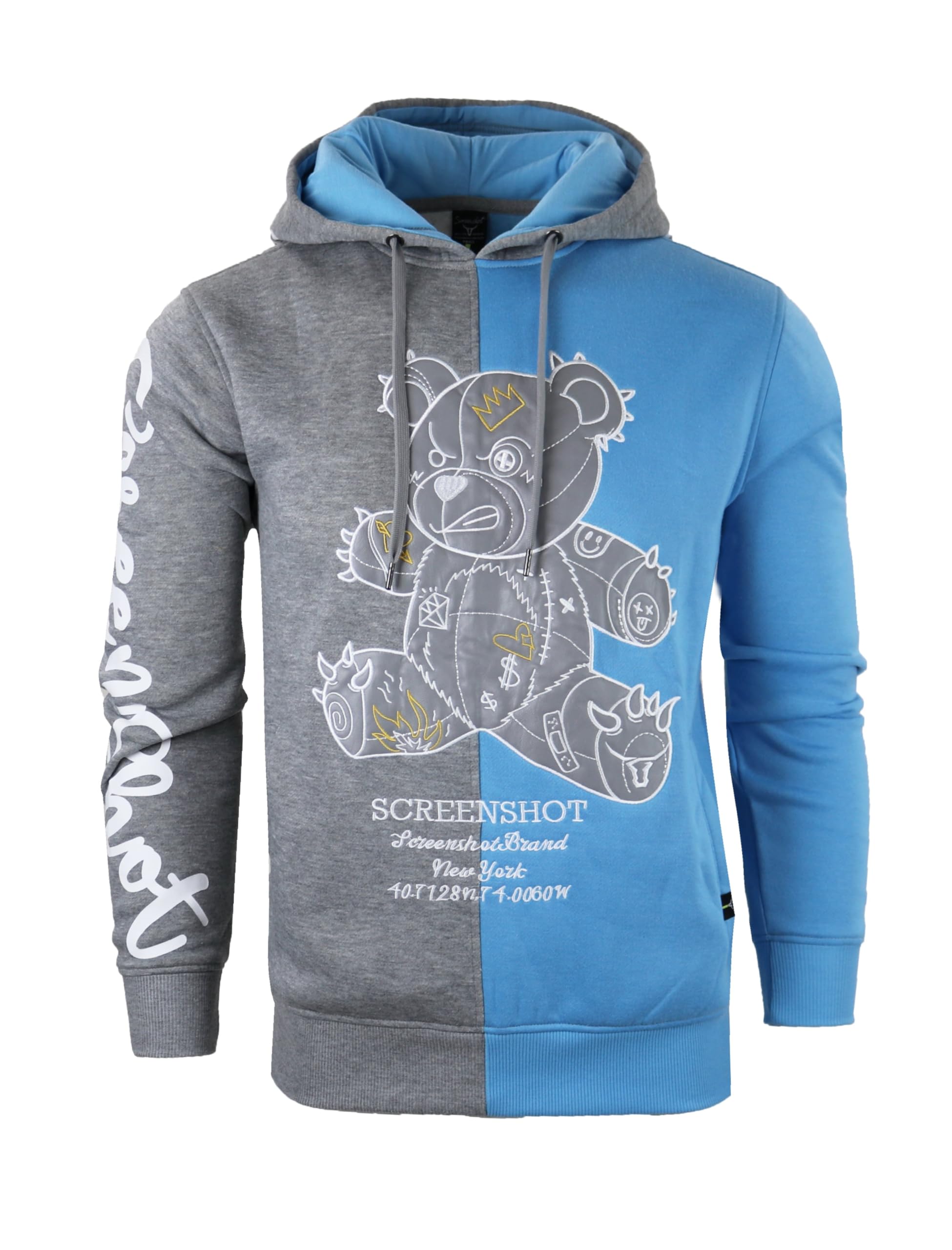 Mens Urban Premium Fleece Hoodie - Animation Cartoon Character Embroidery Patch Gel Print Hooded Sweatshirt-image-45